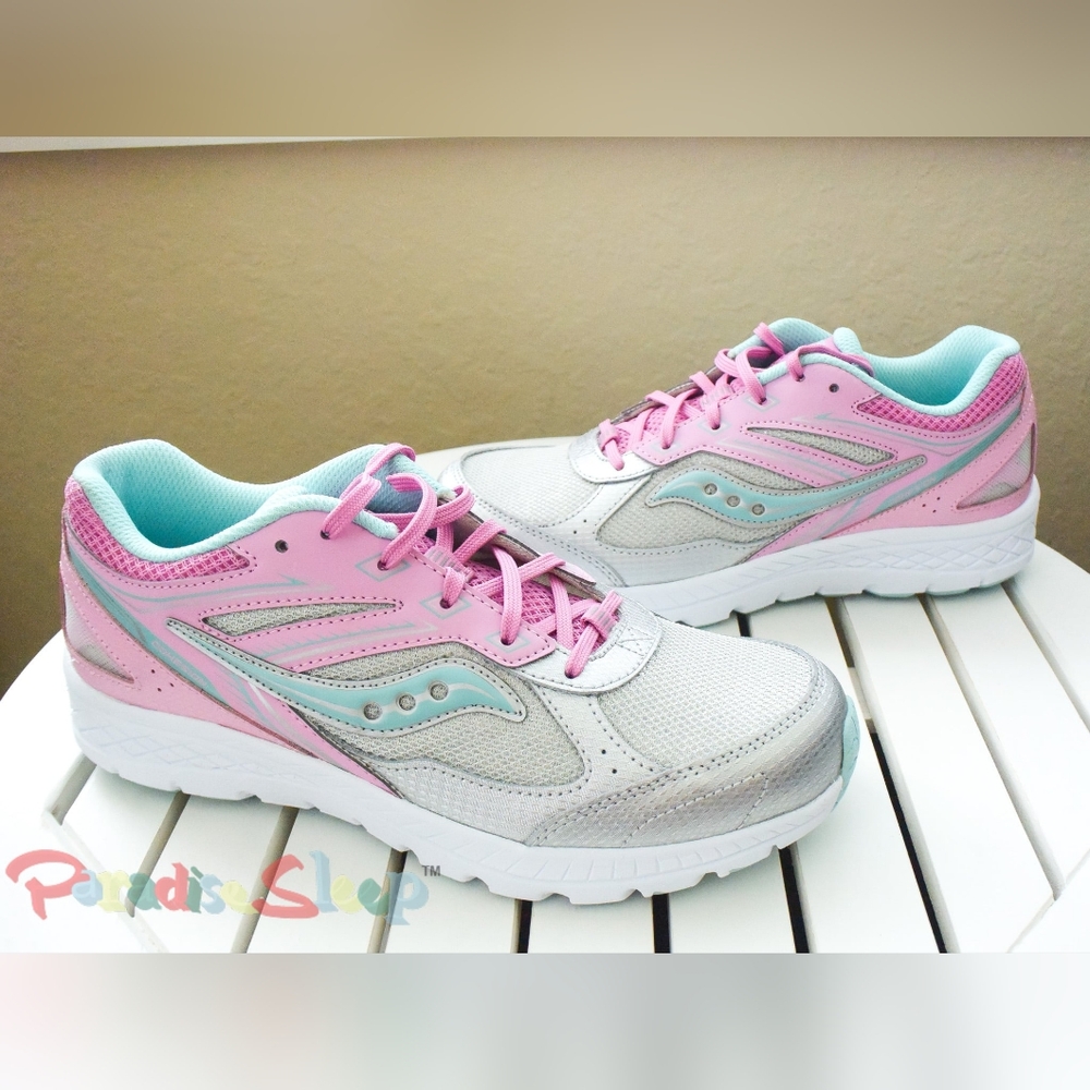 *NEW* Saucony Kids Grade School Cohesion 14 Sport Shoes- Pink & Silver - size 6M